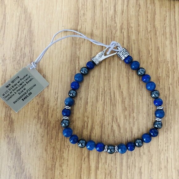 Brand New W/Tags John Hardy Lapis Lazuli, Sodalite & Hematite Bead Bracelet Sz M - Picture 5 of 9